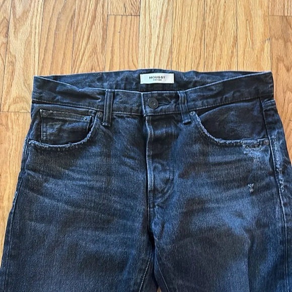Moussy Vintage sz 27 black wash 100% cotton great pre owned condition raw edge - Picture 2 of 9